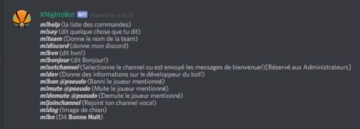             Commande de X-NightoBot